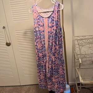Lilly Pulitzer Pink and Blue Floral Maxi Dress